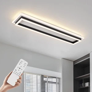 Dimmable Led Ceiling Light with Remote Control 31.5in Modern Linear Flush Mou... - Picture 1 of 7