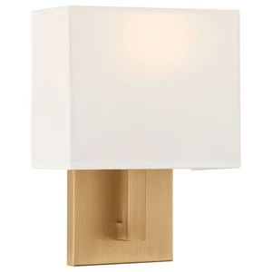 Access Lighting Mid Town 1 Light LED Sconce, Brass/White - 64061LEDDLP-ABB-WH - Picture 1 of 1