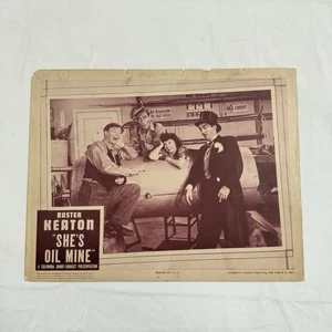 1941 She’s Oil Mine Carta originale 11x14” Lobby Buster Keaton - Foto 1 di 6