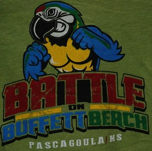 BATTLE ON BUFFETT BEACH T SHIRT TEE PASCAGOULA MIS MISSISSIPPI PARROTHEAD S SM - Picture 1 of 5
