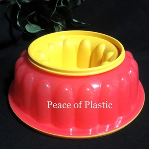 Tupperware NUOVO Jel Ring Jel-Ring Jello stampo per ghiaccio 6 tazze / 1,5 L - rosso e giallo - Foto 1 di 3