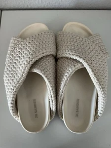 Jil Sander Sandalen Slides | Creme | Textil Leder | Gr. 39 | sehr guter Zustand - Bild 1 von 9