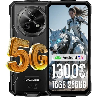 DOOGEE Fire7 5G Outdoor Smartphone Android 15 13000mAh 16GB+256GB 64MP Handy NFC