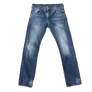 Lee Men's 34x32 Blue Jeans Straight Leg Modern Series Distressed No Tags w/ Hole - Picture 1 of 17