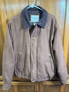 Covington Men’s Faux Suede Brown Bomber Jacket size Medium - Picture 1 of 9