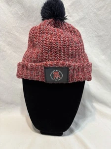 Love Your Melon Cuff Beanie Pom Pom Made In USA 100% Cotone Rosso Bianco Blu - Foto 1 di 4