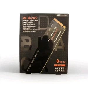 WD_BLACK 8TB SN850X NVMe Internal Gaming SSD Solid State Drive - Gen4 PCIe, M.2 - Afbeelding 1 van 2