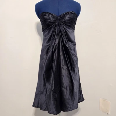 Vestido de cóctel de seda sin tirantes azul marino Laundry By Design nuevo con etiquetas talla 12P Foto 1 de 4