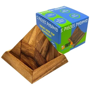 5 Pieces Pyramid Wooden Puzzle Brain Teaser - Picture 1 of 4