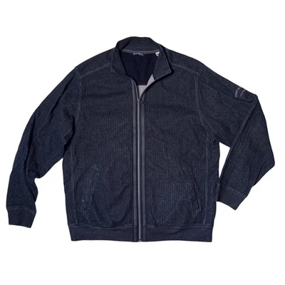 TOMMY BAHAMA 全拉链灰色针织衫夹克 TOBAGO BAY 男式 L 码 — 第 1/4 张图片