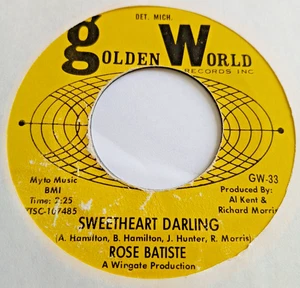 Rose Batiste   :  Sweetheart Darling   -  Golden World     -  60's Northern Soul - Picture 1 of 2