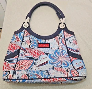 Bolso de Mano Vera Bradley Anchor Cachemira Marítima con Mango de Cuerda Grande - Imagen 1 de 11