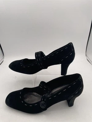 Naturalizer Sassy Mary Jane Para Mujer Talla 9.5M Negro Gamuza Sin Cordones Puntera Cuadrada Tacones Foto 1 de 4