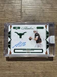 2023 PANINI FLAWLESS COLLEGE TEAM LOGO EMERALD ARCH MANNING  4/5 RC AUTO SSP - Picture 1 of 5