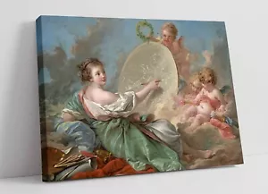 FRANCOIS BOUCHER, ALLEGORY OF PAINTING -CANVAS WALL ARTWORK PIC PRINT - Picture 1 of 2