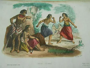 Gravure 19ème - Tonga Tabou Pugilat de Femmes - Foto 1 di 1