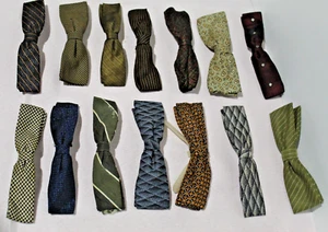 Vtg Bowtie x14 Clip On 1950s Batwing Slim Rockabilly Hipster Metal Bow Spring - Picture 1 of 24