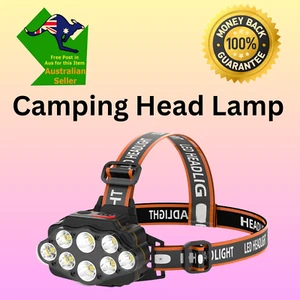 LED Rechargeable Camping Head Light Night Fishing Lantern Waterproof Head Lamp - Picture 1 of 9