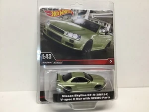 2024 HOT WHEELS PREMIUM 1:43 #5 - NISSAN SKYLINE GT-R (BNR34) V Spec II Nur R34 - Picture 1 of 9