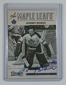 🔥💥2012-13 Panini Classics The Maple Leafs Auto. Johnny Bower No.50💥🔥