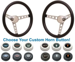 GT Performance Classic Steering Wheel/Horn Button Combo- Foam Chrome Spoke - 15" - Picture 1 of 6