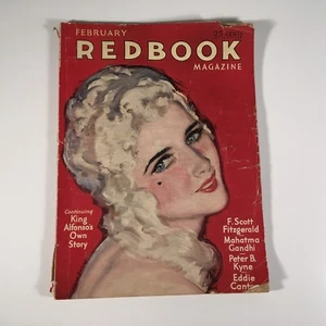 Redbook Magazine Feb 1932 F Scott Fitzgerald Story McClelland Barclay Cover Ads - Picture 1 of 12