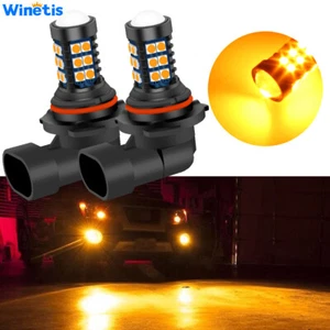 2X Amber Yellow 9006 HB4 9012 Car Truck Pickup Fog Lights Driving Lamp LED Bulbs - Picture 1 of 11