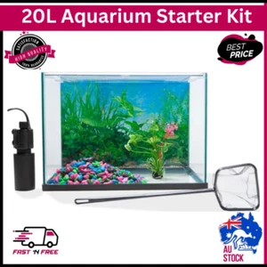 20 Litre Fish Aquarium Tank Starter Kit Pack with Accessories and Free Shipping - Picture 1 of 9