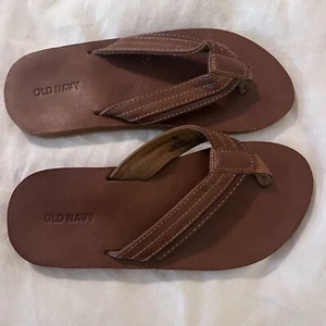 Old navy Boys Flip Flop Sandals Brown Size 2 - Picture 1 of 4