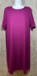 Eileen Fisher Womens Medium Purple T-Shirt Dress Keyhole Back in Currant Purple - Picture 1 of 10