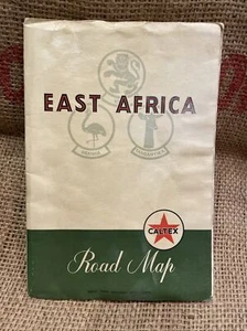Seltene Vintage gefaltete Caltex Litho Roadmap Ostafrika 1964 Uganda Tanganjika Kenia - Bild 1 von 9