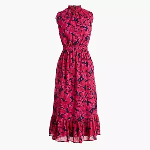 J Crew Women's Sleeveless Smocked-Neck Midi Dress size 6 - Picture 1 of 9