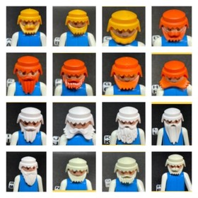 Playmobil Combo Classic Hair w/ Beard 28 Choices Bushy Braided Sideburns Santa