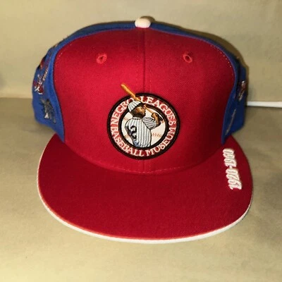 Size 7 7/8 NWT NEGRO LEAGUE BASEBALL MUSEUM TEAM LOGOS FITTED MENS HAT RED/BLUE - Image 1 of 4