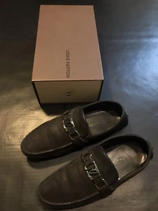 LOUIS VUITTON SUEDE LOAFER DRIVING MOCCASINS LV SHOES SIZE 39.5 US 6.5 AUTHENTIC - Picture 1 of 12