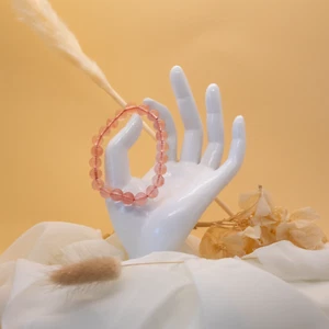 Cherry Quarz Armband Edelstein Kugel 8 mm Powerarmband Heilstein Perlenarmband - Picture 1 of 7