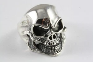 BIKER CHOPPER TOTENKOPFRING ROUTE 66 SILBERRING 925er SILBER / 517 - Picture 1 of 6