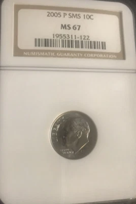 2005 P Roosevelt .10 MS67 by NGC-A Beautiful Dime - Image 1 of 4