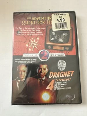 Double Feature The Adventures of Sherlock Holmes / Dragnet 8 Episodes on DVD! - Image 1 of 2