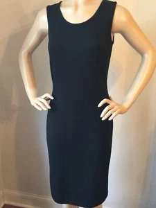 NEW ST JOHN KNIT SIZE 10 BLACK CAVIAR DRESS NOUVEAU KNIT WOOD RAYON - Imagen 1 de 5