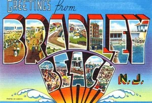 Greetings From Bradley Beach, New Jersey - 1930's - Vintage Postcard Magnet - Picture 1 of 2