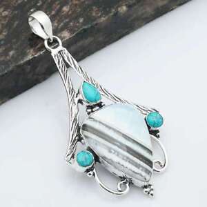 Owyhee Opal Turquoise Gemstone Pendant Jewelry Wedding Gift 2.72" AP-34552
