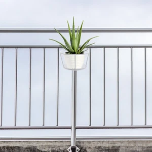 3 Pcs Balcony Hanging Flower Rack Plant Shelf Black Metal Planter Holder - Picture 1 of 12