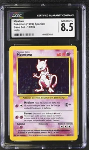 CGC 8.5 Mewtwo 1999 Base Set SPANISH 10/102 Holo Pokemon Card - Picture 1 of 2