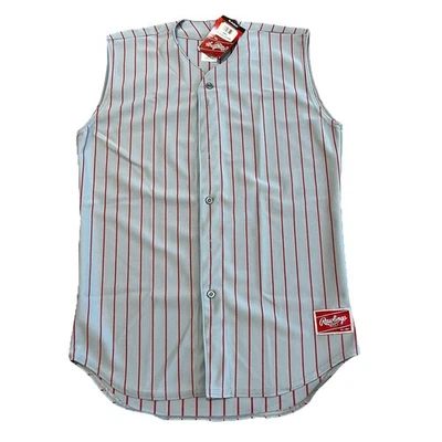 Спортивная рубашка Rawlings для взрослых большая бейсбольная футболка на пуговицах без рукавов - Изображение 1 из 4