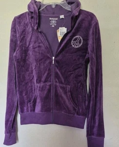 Energie lila Velours Reißverschluss Trainingsjacke Größe M Junior Hoodie Taschen neu mit Etikett  - Bild 1 von 10