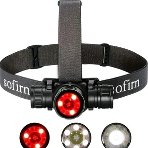 Sofirn HS21 Lampada frontale con luce rossa,2200 lumen USB C ricaricabile con faretto - Foto 1 di 8