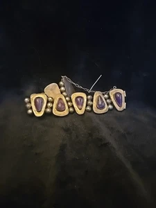 Vintage 1930 Mexico Design Sterling mit natürlichem Amethyst - Bild 1 von 13