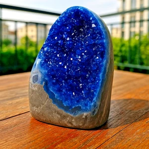 Aura Blue Geode Quarz Cluster Titan Kristall Mineral Probe Energie Dekor - Bild 1 von 5