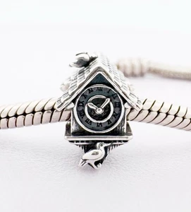 Orologio Cookoo Charm Perline Uccellino Autentico Argento Sterling 925 π - Foto 1 di 9